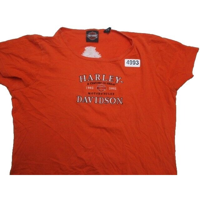 Harley Davidson Shirt Womens Medium Orange Murfreesboro TN Ladies