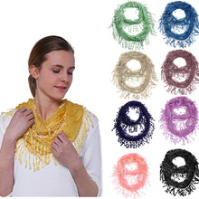 Load image into Gallery viewer, Fashion Lace Tassel Sheer Infinity Lightweight Scarf
