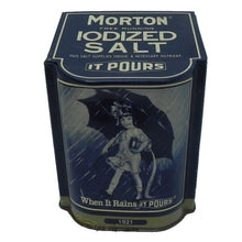 Load image into Gallery viewer, Vintage Morton Iodized Salt Advertising Tin
