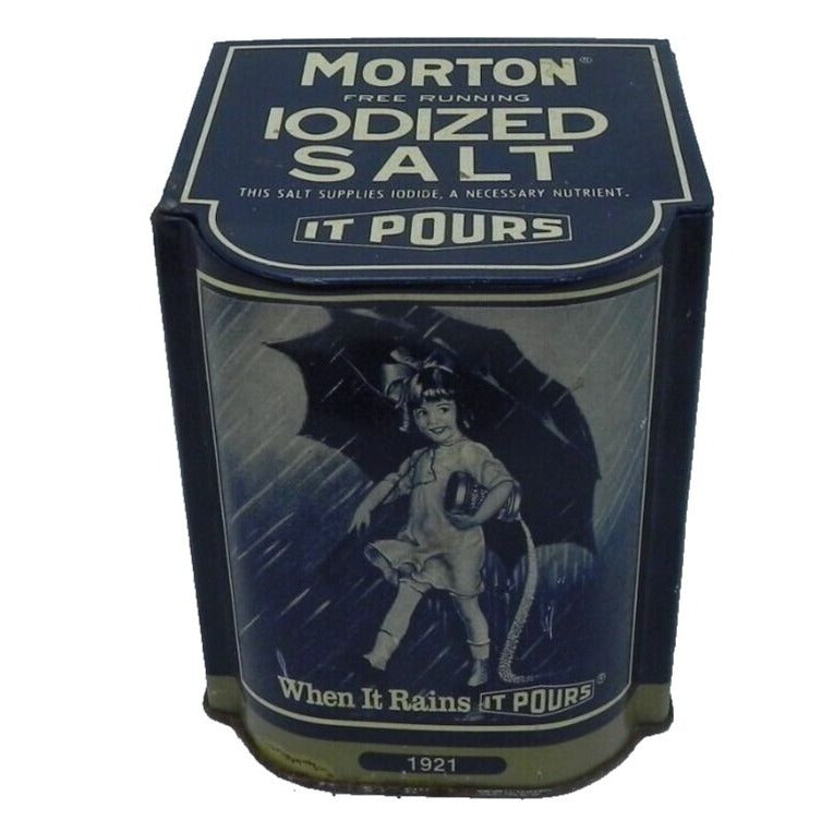 Vintage Morton Iodized Salt Advertising Tin
