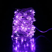 Load image into Gallery viewer, String Fairie light 35ft LED PURPLE copper-wire Dual power -USB or 2AA Battery (minimum of 12)
