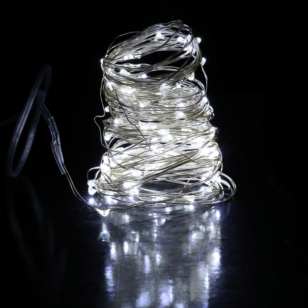 String Fairie light 35ft LED WHITE fairies string light copper-wire Dual power -USB or 2AA Battery  (minimum of 12)