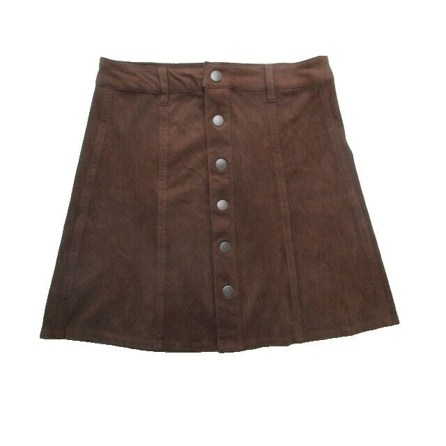 Mossimo Supply Co Brown Corduroy A-Lined Button Up Womens Skirt - Size 4 **