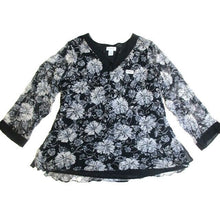 Load image into Gallery viewer, Avenue Tops V-Neck Floral Womens Long Sleeve Blouse Casual - Size 14/16 **
