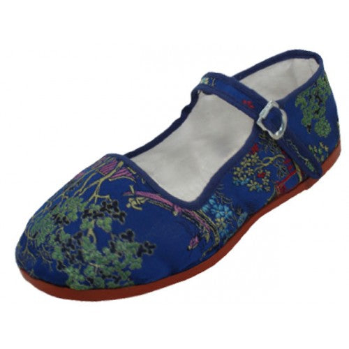 Wholesale Youth's Satin Brocade Upper Classic Mary Jane Shoes (*Navy Color)