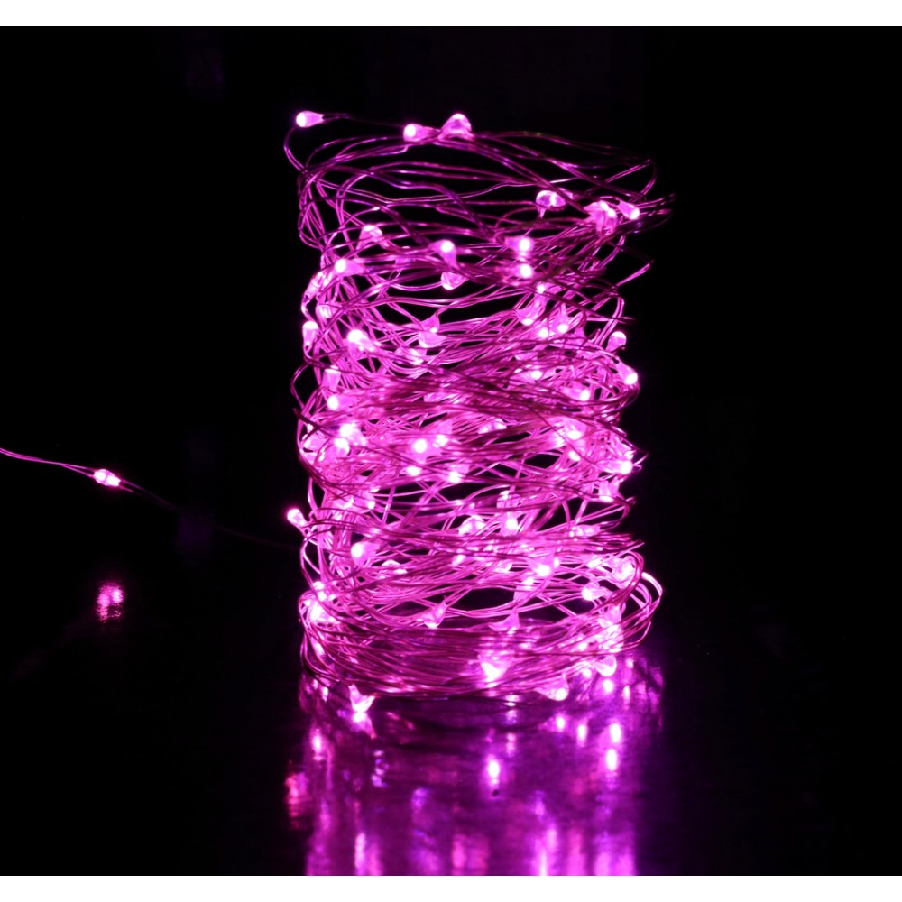 String Fairie light 35ft LED PINK copper-wire Dual power -USB or 2AA Battery (minimum of 12)