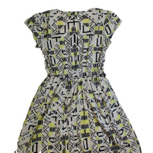 Load image into Gallery viewer, Love Fire Dress  Womens Small White Yellow Geometric Fit &amp; Flare Sundress Casual
