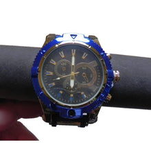 Load image into Gallery viewer, Chronograph Mens Quartz Watch Blue and Gold Silicone Band NEW
