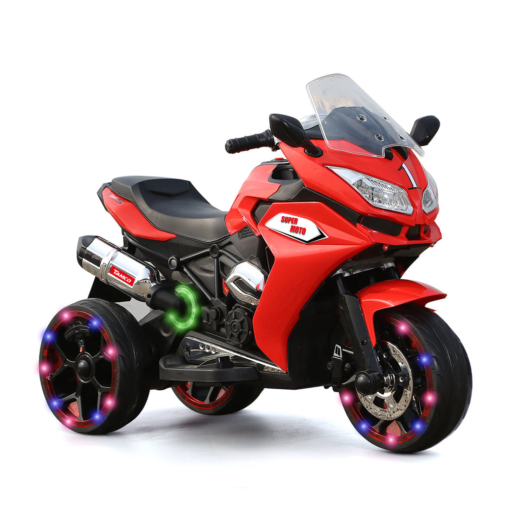 TAMCO-1200 red ,kids electric motorcycle 3 wheels 2 motor 12V battery Children ride on motorcycle with lightting wheels