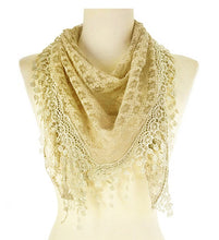 Load image into Gallery viewer, Fashion Lace Tassel Sheer Triangle Lightweight Scarf
