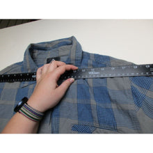Load image into Gallery viewer, Alpine Design Blue Plaid Button Down Casual Long Sleeve Mens Shirt - Large **
