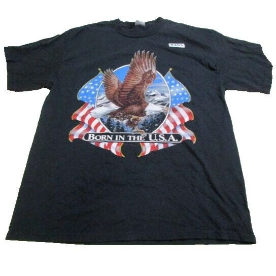 Born In The USA Patriotic Eagle Mens Tshirt Top Tee Shirt Graphic -  Large **