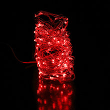 Load image into Gallery viewer, String Fairie light 35ft LED RED fairies string light copper-wire Dual power -USB or 2AA Battery  (minimum of 12)
