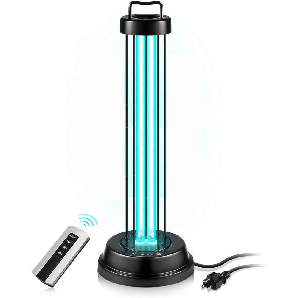 UV Light Sanitizer & UV Sterilizer Lamp Kill harmful germs, bacteria and viruses. 110V 60W Light with Timer Function & Remote covering 430sqf 60W 30min