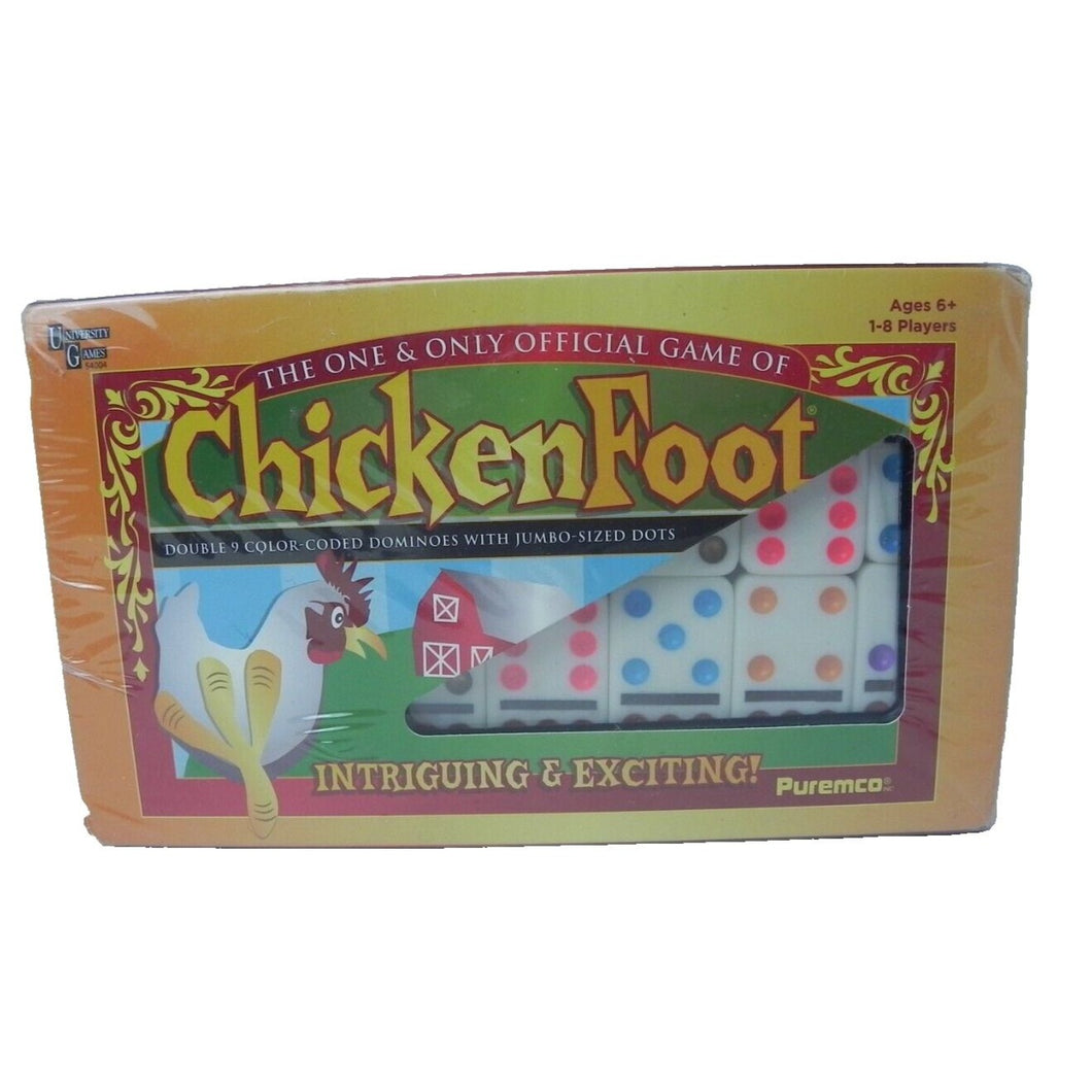 ChickenFoot Professional Size Double 9 color Jumbo Dot Dominoes University Games