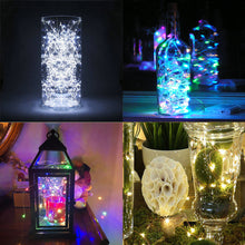 Load image into Gallery viewer, String Fairie light LED Blue copper-wire Dual power -USB or 2AA Battery (minimum of 12)
