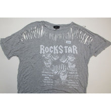 Load image into Gallery viewer, Rockstar Concert Tour Love J Gray Cut Out Short Sleeve Blouse - Size 2X **
