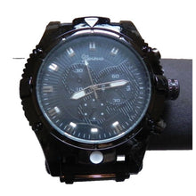 Load image into Gallery viewer, Geneva Chronograph Mens Quartz Watch Black Silicone Band NEW
