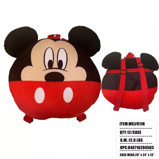 CASE OF 12 - MICKEY PLUSH BACKPACK