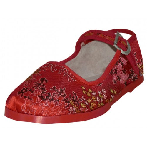 Wholesale Child's Satin Brocade Upper Classic Mary Jane Shoes (*Red Color)