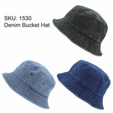 Load image into Gallery viewer, Previous Next   Newhattan 100% Cotton Denim Bucket hats Unisex
