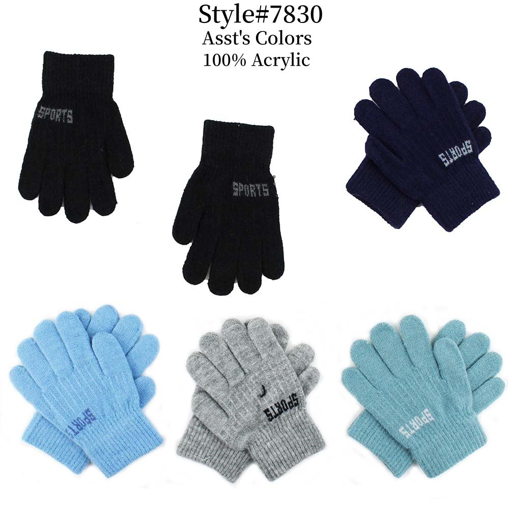 12-pack Wholesale Kid's Winter Gloves Knit Gloves #7830