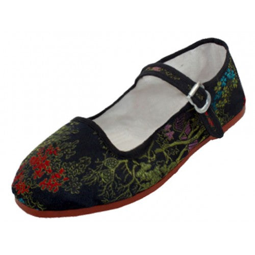 Wholesale Youth's Satin Brocade Upper Classic Mary Jane Shoes (*Black color)