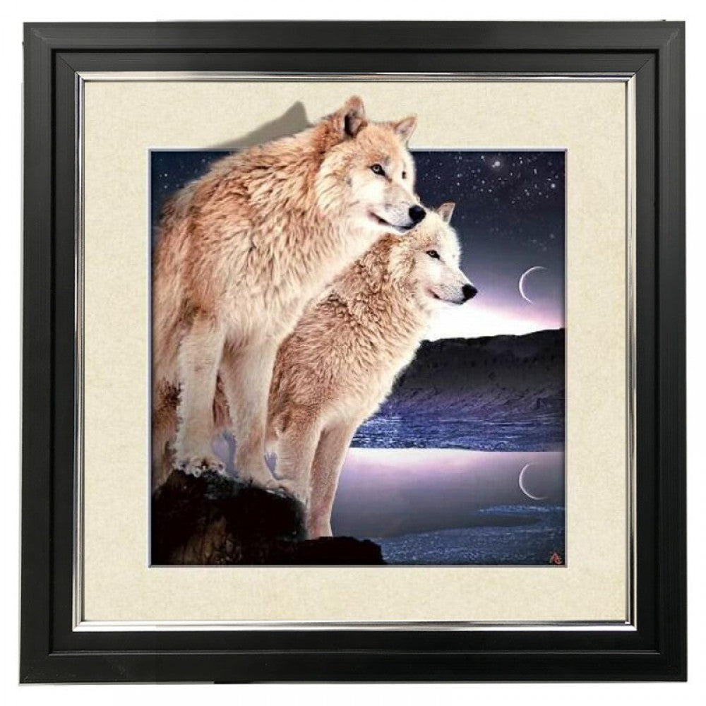 456 Two Wolves 5d Lenticular Picture Frame 18x18  (MINIMUM OF 4)