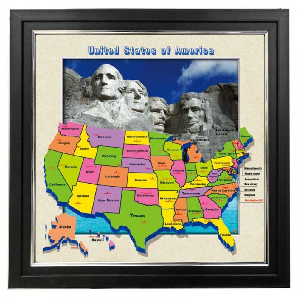 438** US Map 5d Lenticular Picture Frame 18x18  (MINIMUM OF 4)