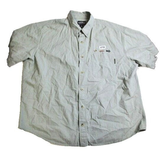 Woolrich Shirt Adult Extra Large Button Up Embroidered Outdoor Short Sleeve Mens