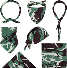 Load image into Gallery viewer, Camo Print Bandana Head Face Mask Wrap Scarf 100% Cotton - 12pack
