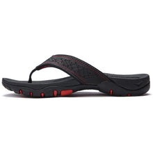 Load image into Gallery viewer, Mens Thong Sandals Indoor And Outdoor Beach Flip Flop Black/Red (Size 15)
